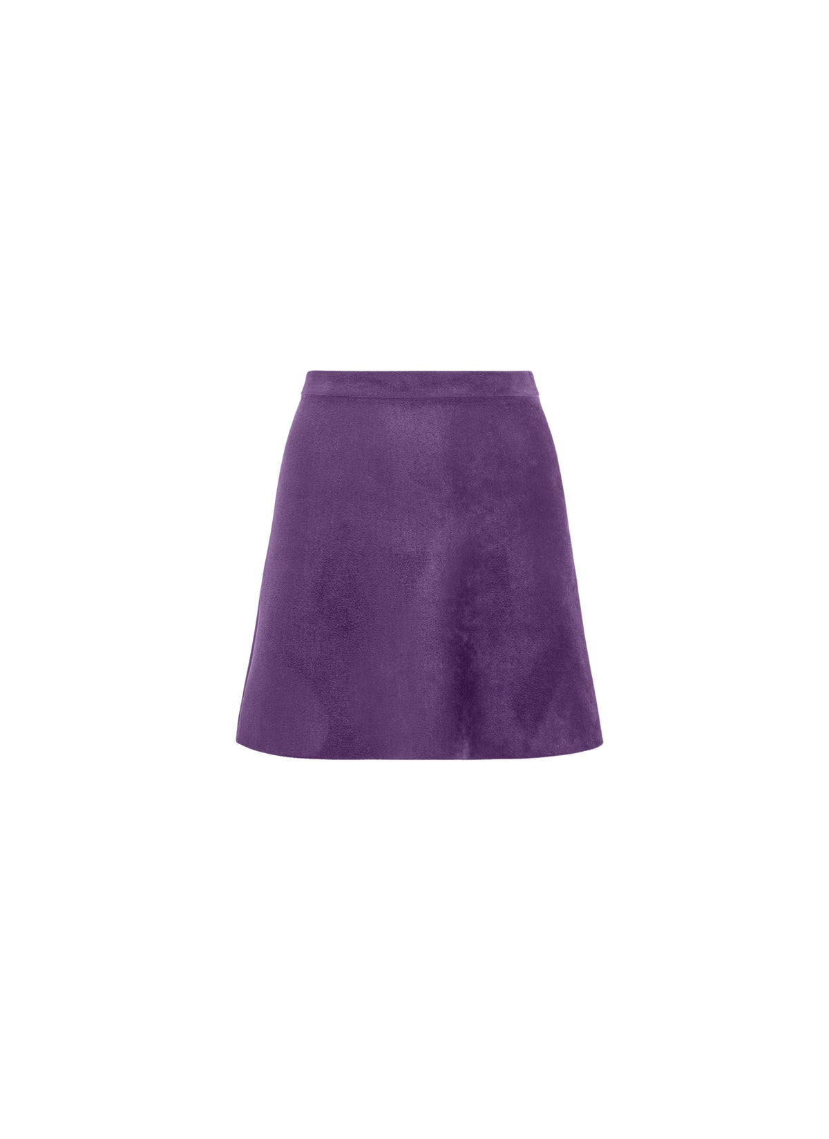 Mini jupe évasée en laine velours - Glycine