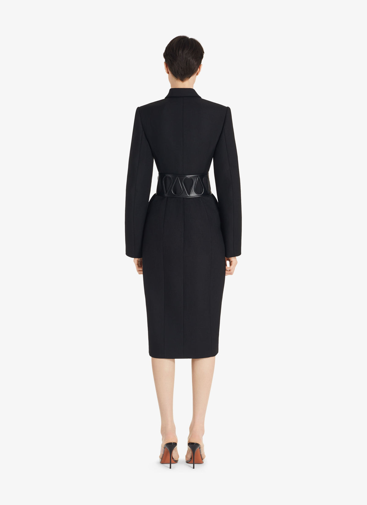 Manteau blazer très long en laine - Noir Alaïa