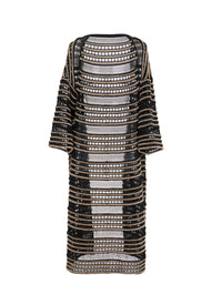 Long waistcoat with metallic thread - Black & Gold