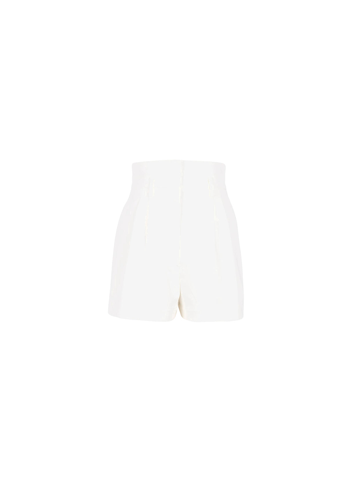 Short à pinces taille haute - Blanc Nacre