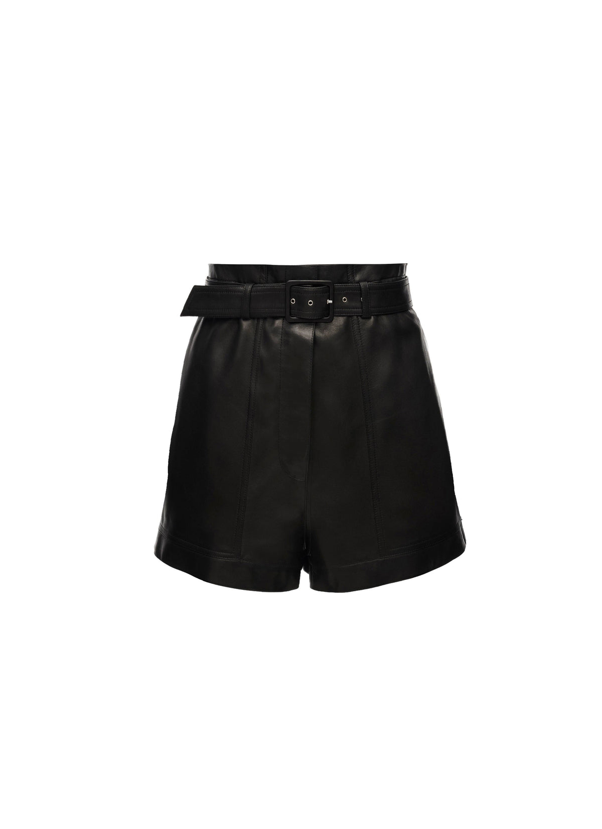 Leather Belt Short - Black