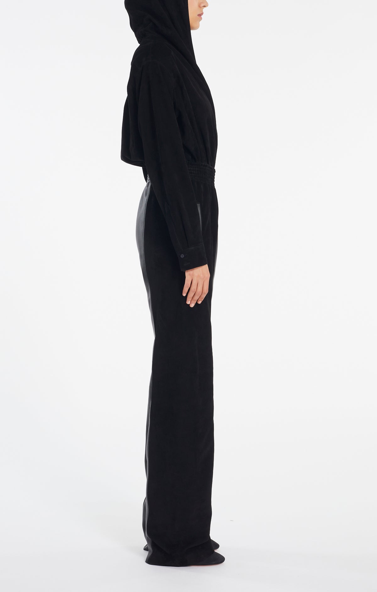 Pantalon élastique en daim- Noir Alaïa