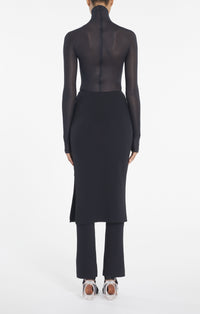 Jupe-pantalon en toile stretch double - Noir Alaïa