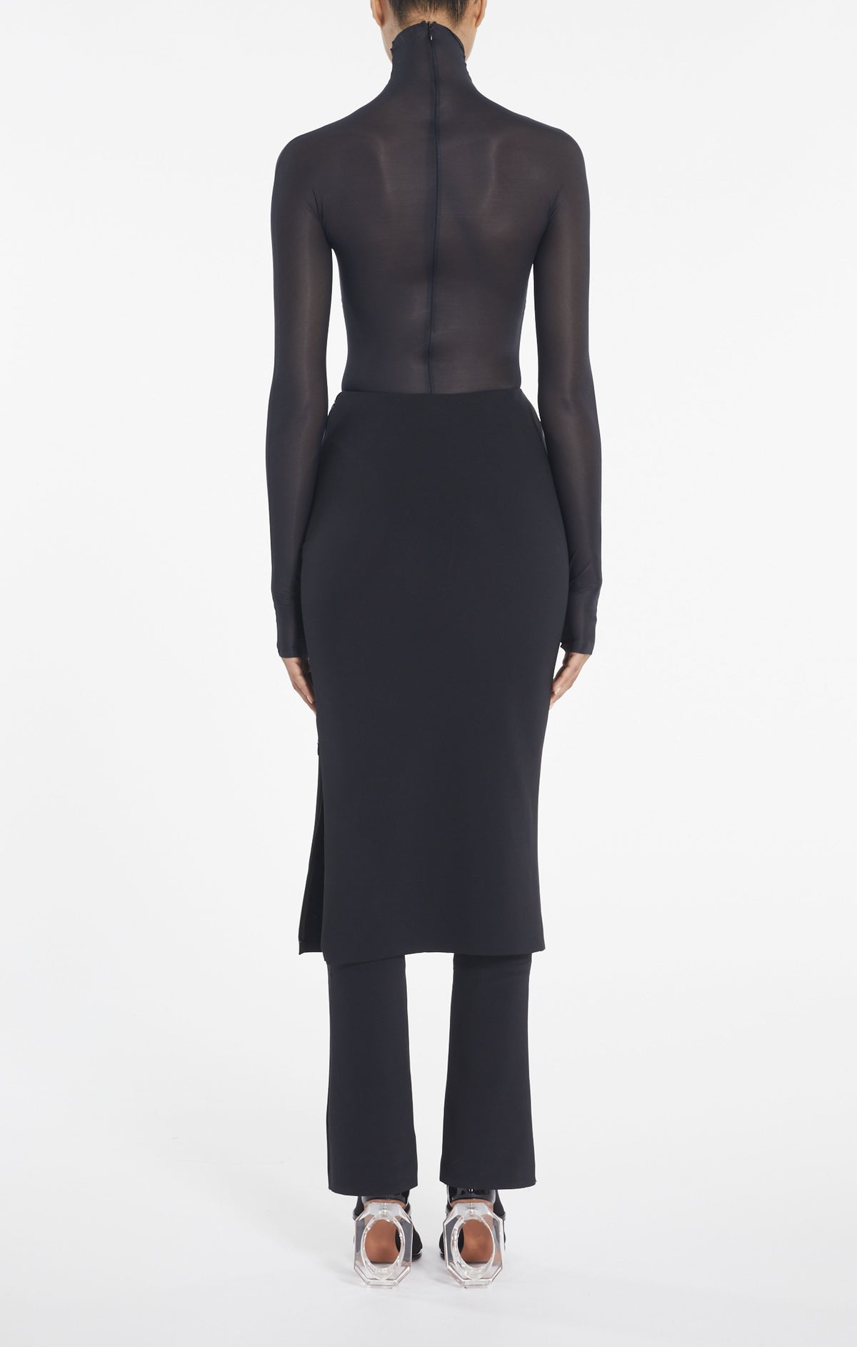 Jupe-pantalon en toile stretch double - Noir Alaïa