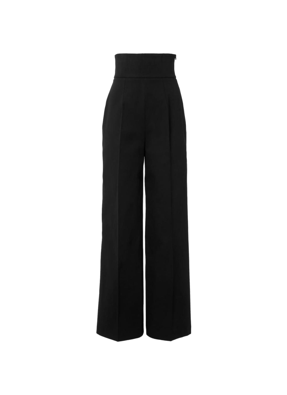Lace-up gabardine trousers - Black