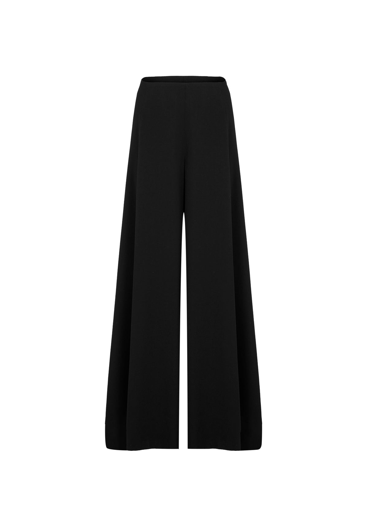 Pantalon structuré à taille haute en laine - Noir