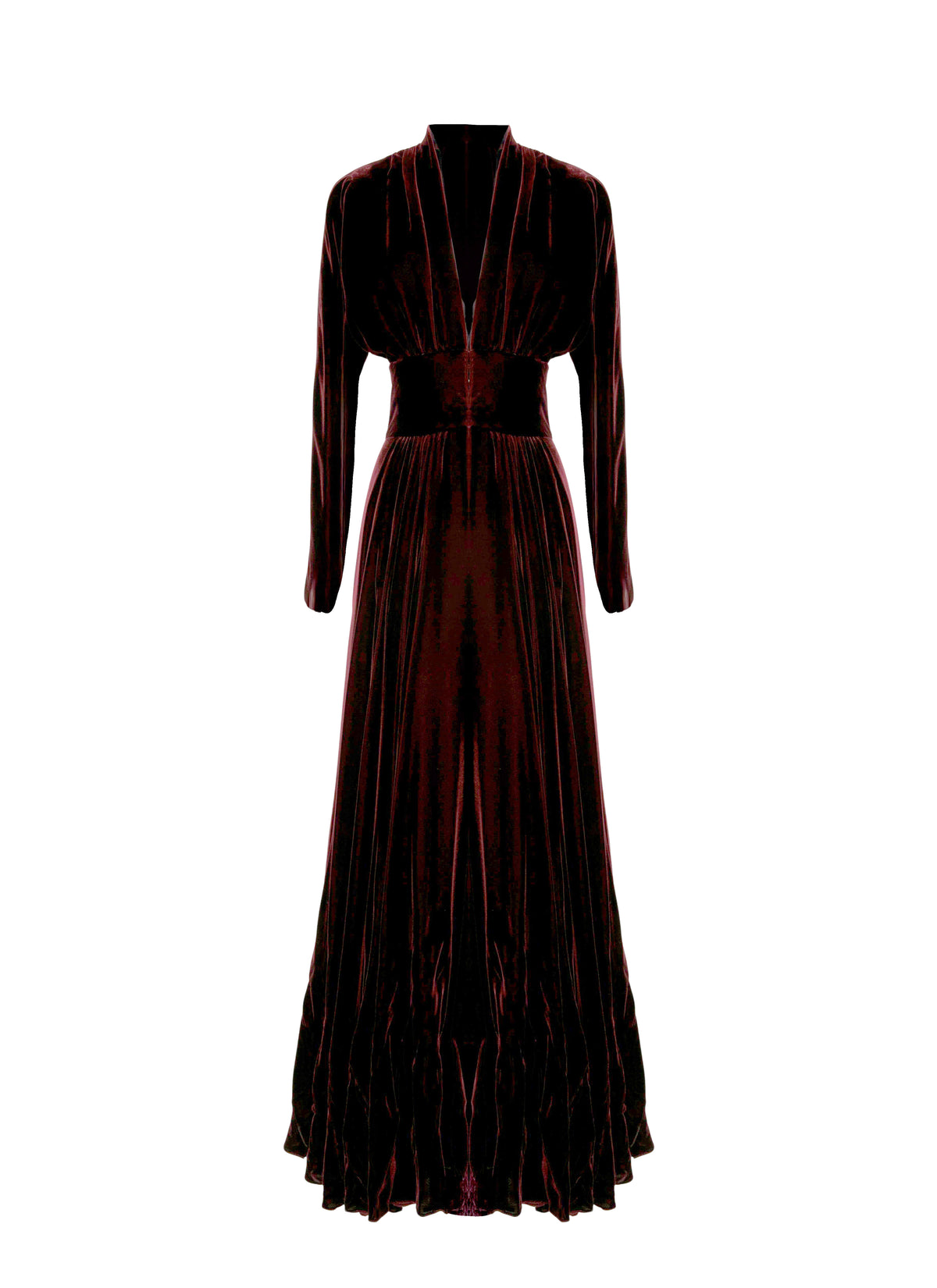 Light velvet maxi dress - Cherry