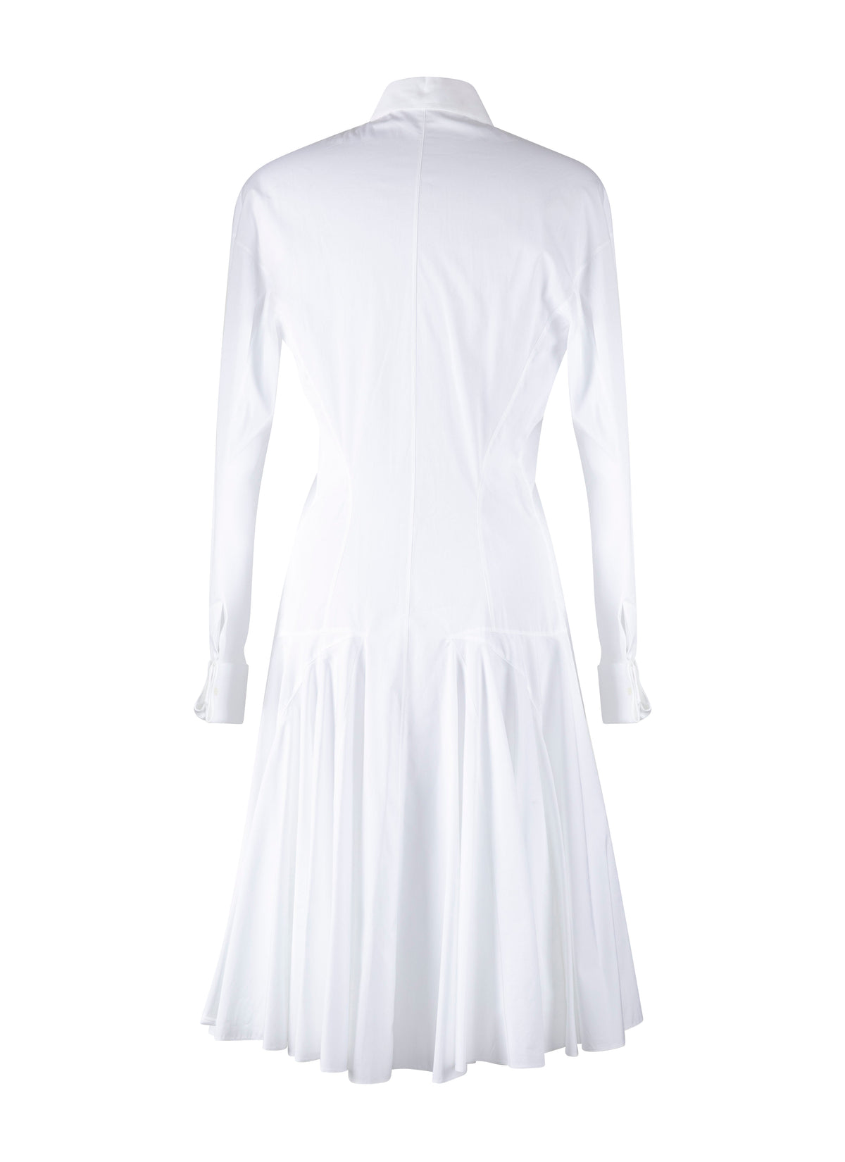 Dress with long sleeves bib - White