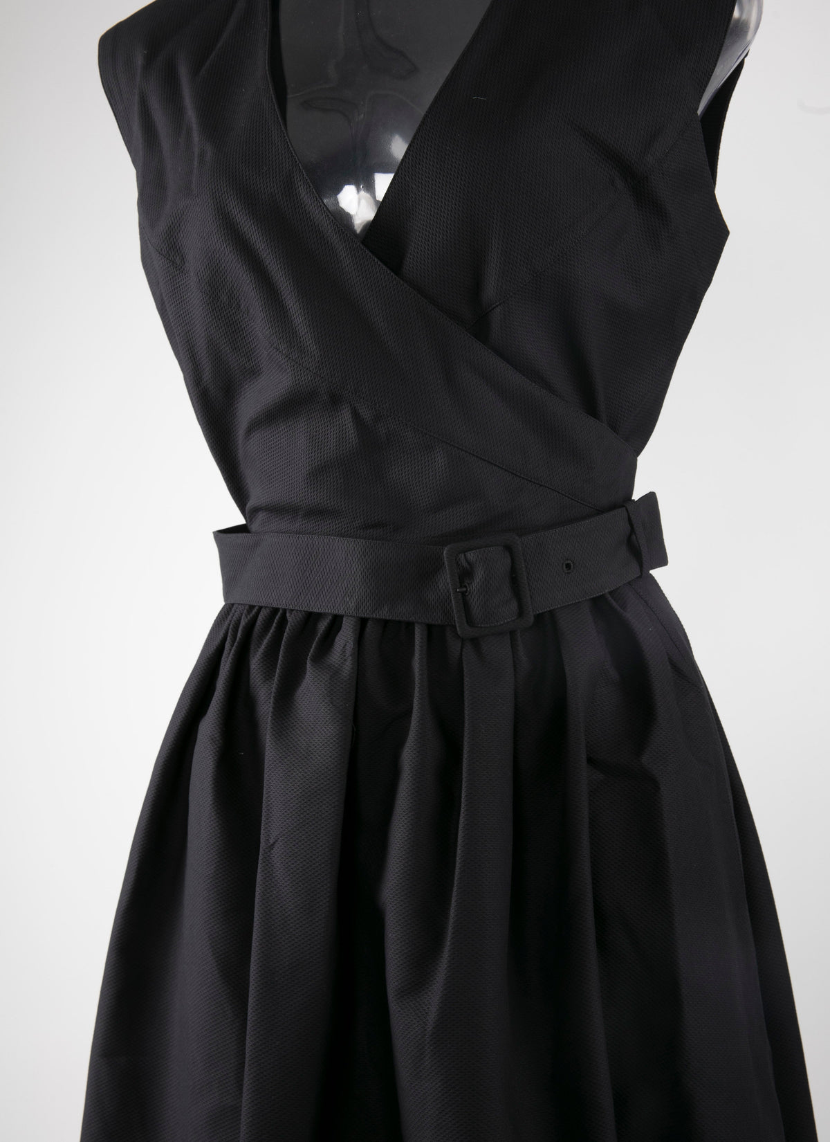 Robe plissée à effet cache-cœur - Noir