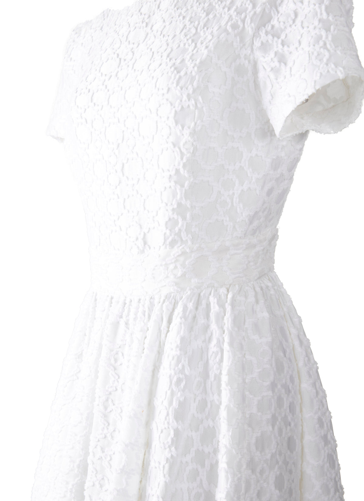 Robe longue à manches courtes dos nu en soie - Blanc