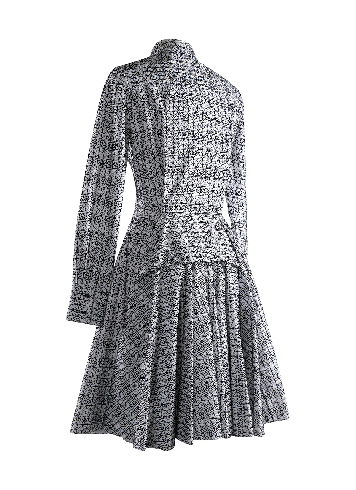Robe chemise courte imprimée - Blanc & Noir
