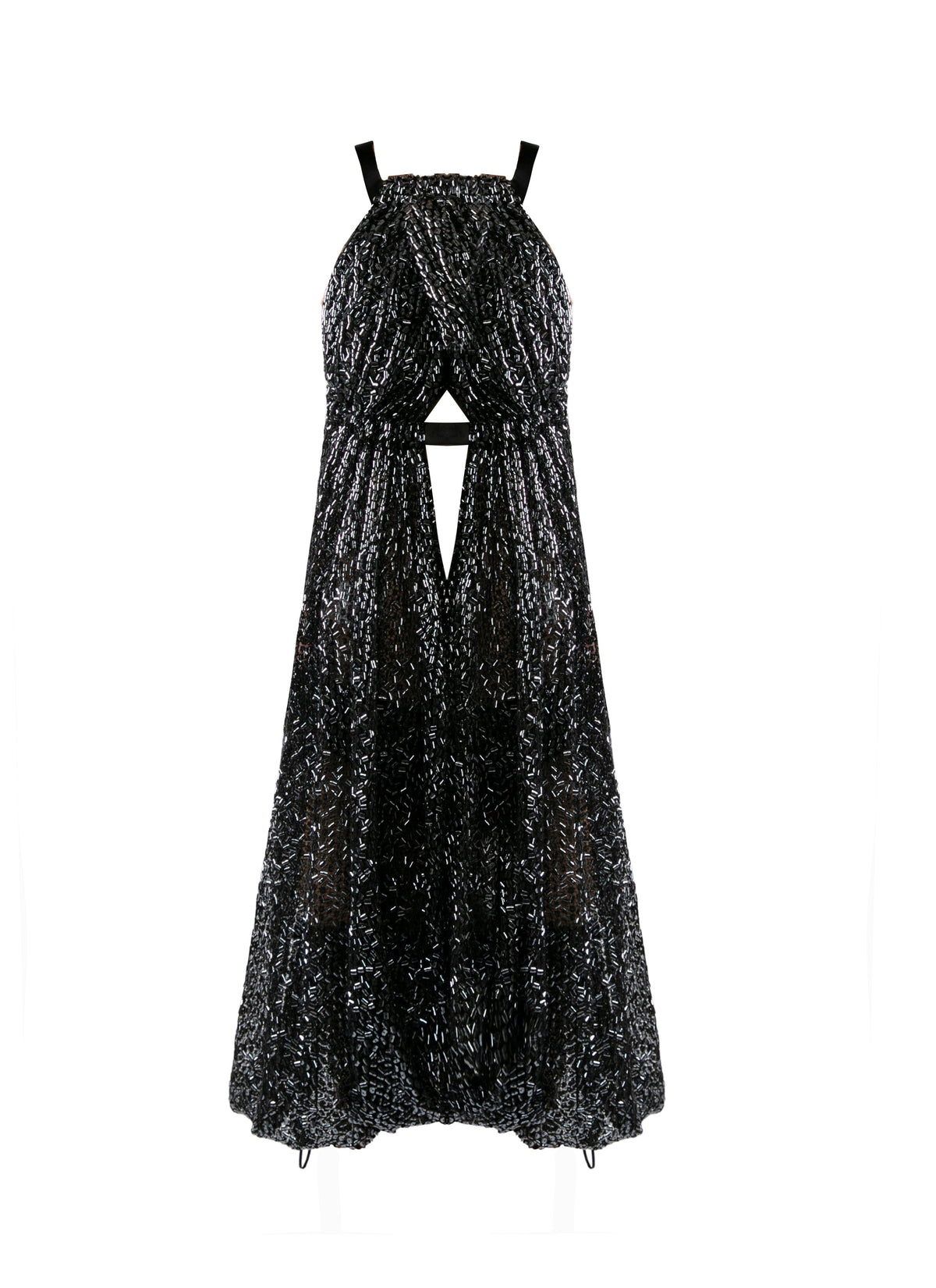 Metallic sequin goddess dress - Steel