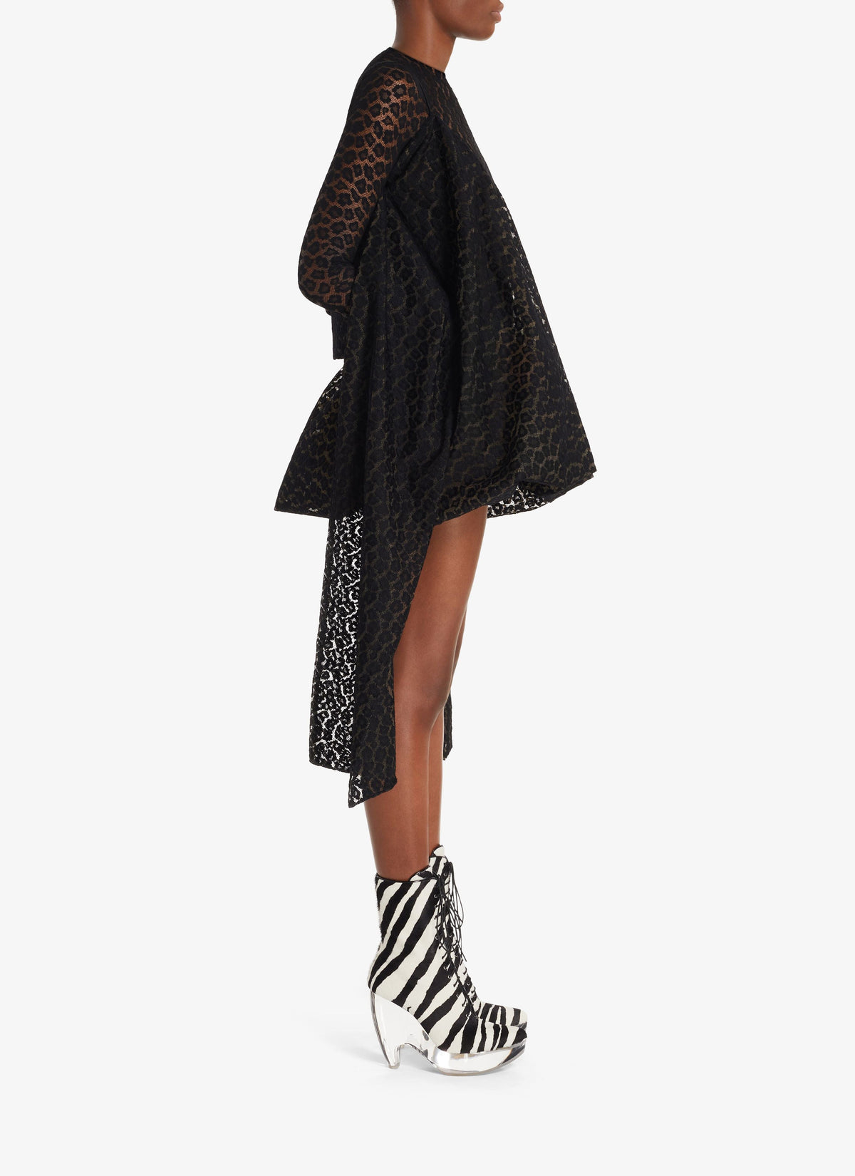 Lace wrap dress - Black Alaïa