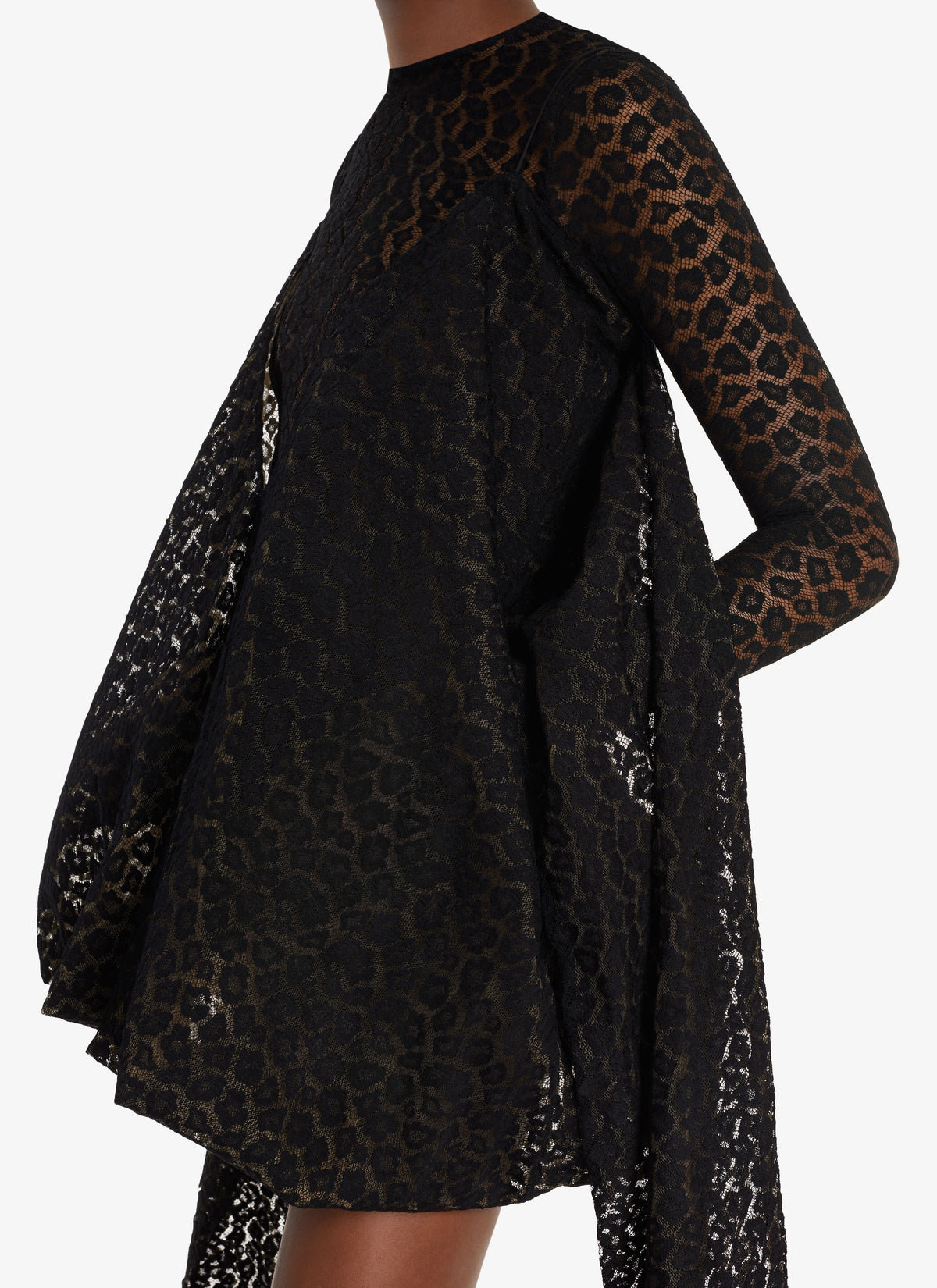 Lace wrap dress - Black Alaïa