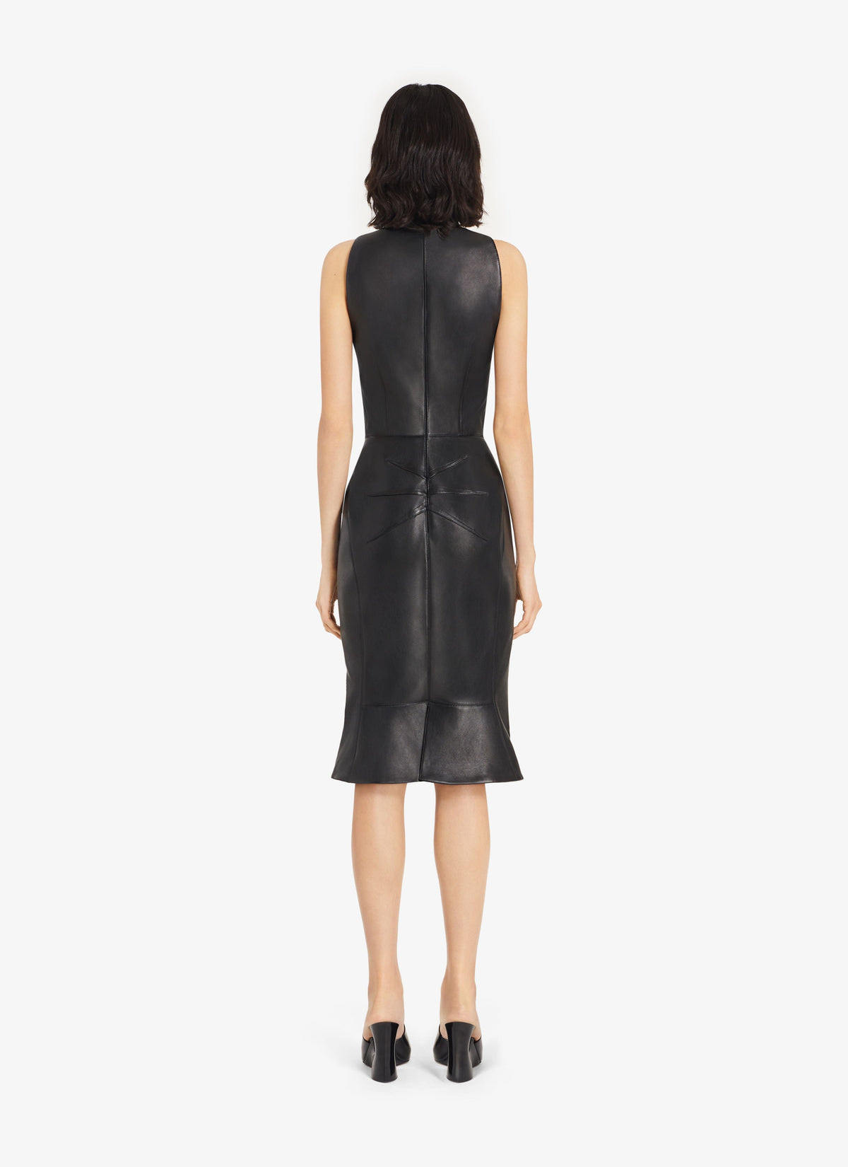 Leather tube midi dress - Black Alaïa