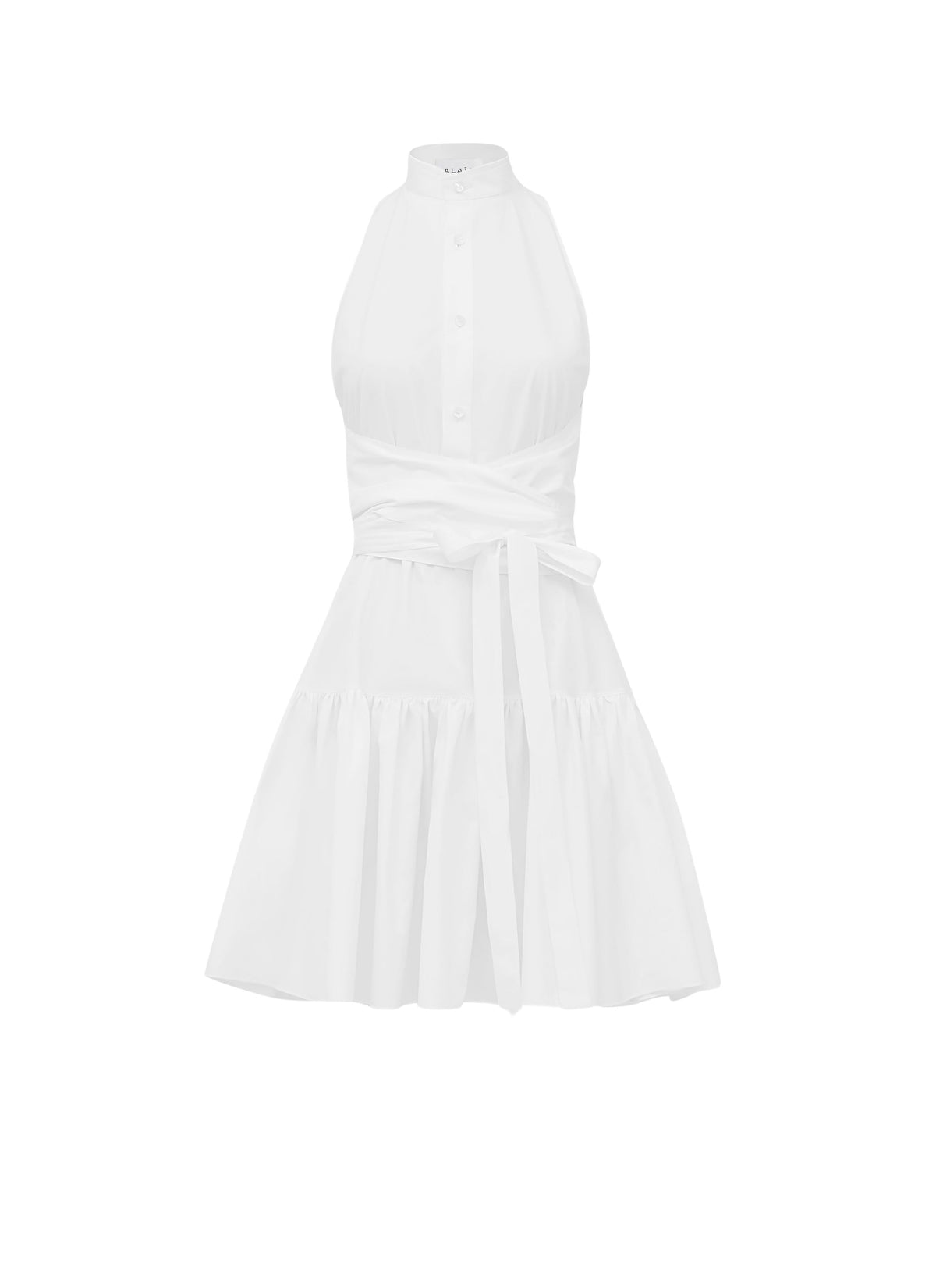 Button-down dress in cotton poplin - White
