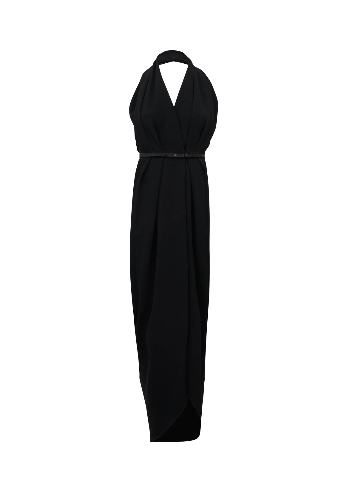 Halter maxi dress in stretch cady - Black Alaïa