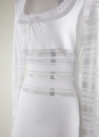 Long dress with long sleeves - White