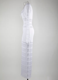 Long dress with long sleeves - White