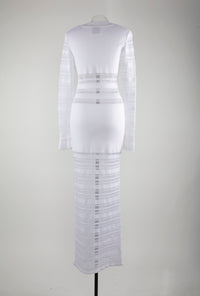 Long dress with long sleeves - White