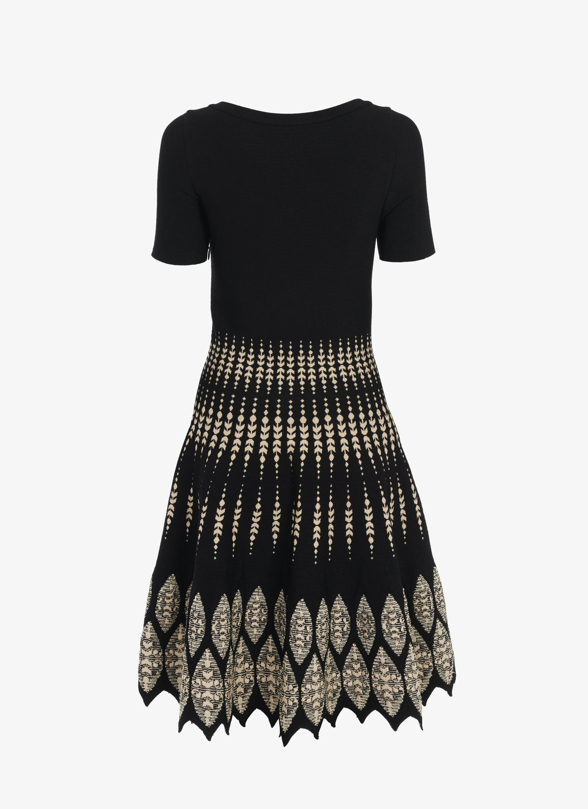 Short flared dress - Black & Beige