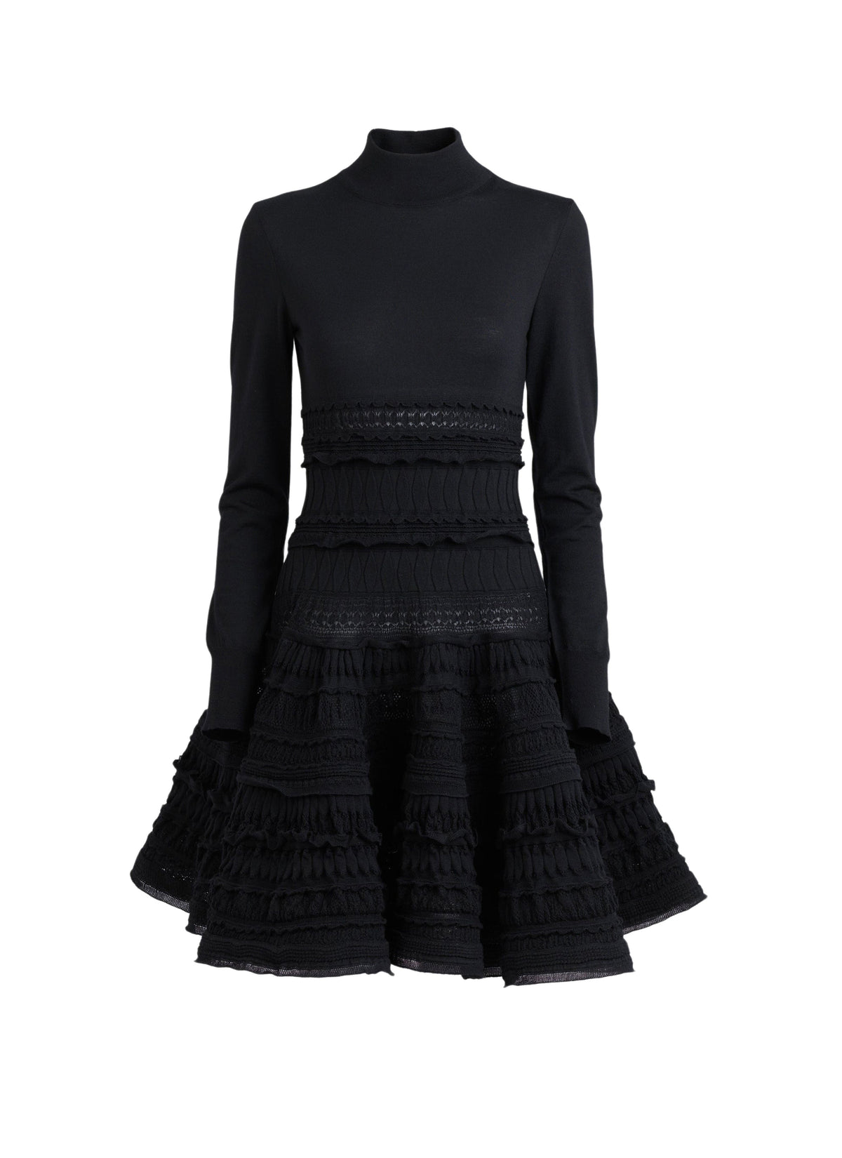 Robe crinoline courte en laine - Noir