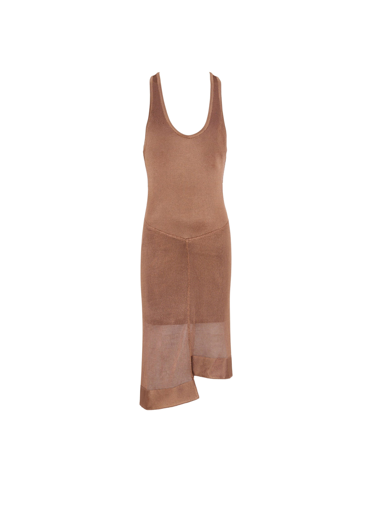 Robe courte asymétrique sans manches - Terre d'Ombre