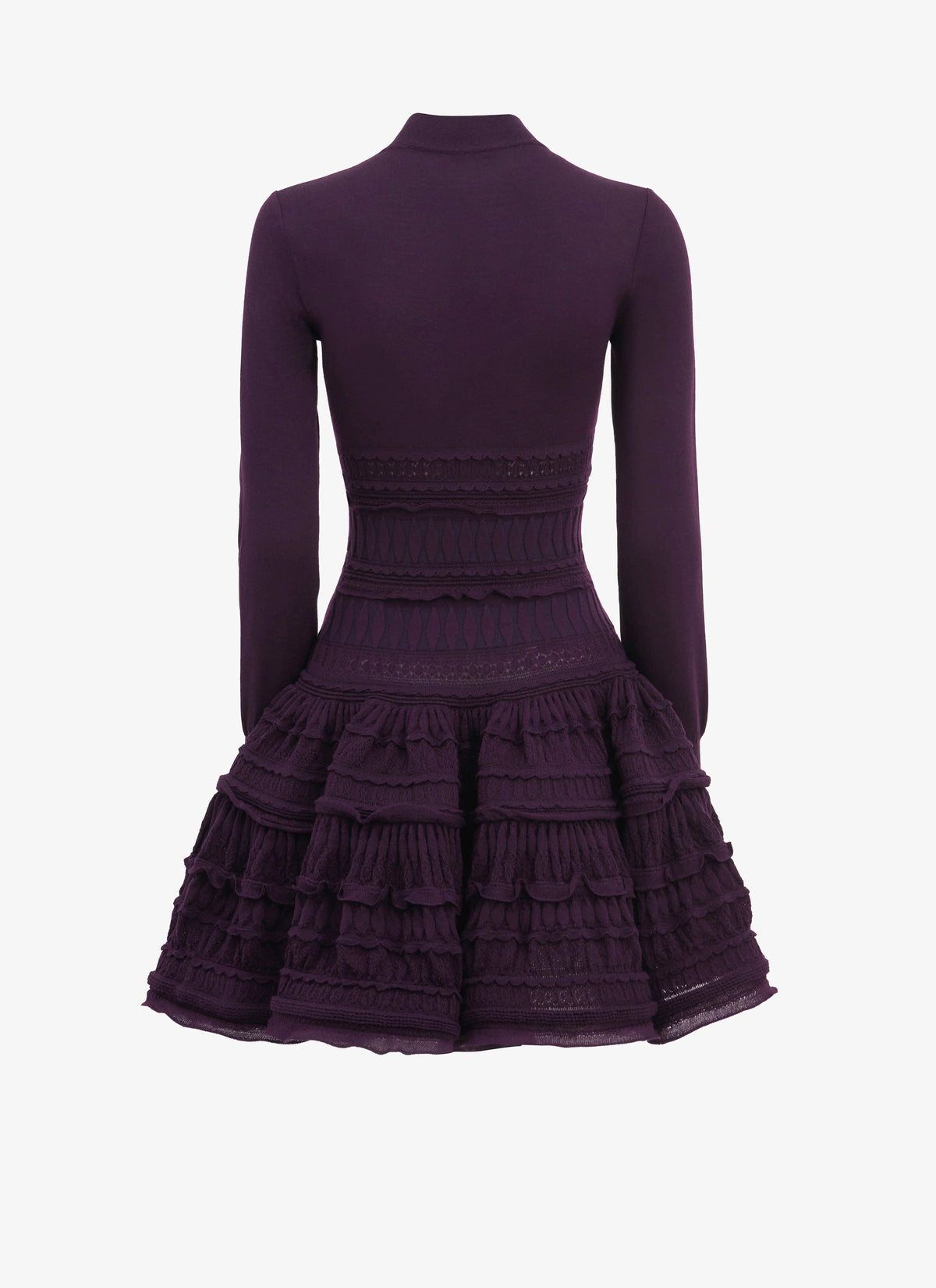 Wool crinoline dress with high collar - Violine