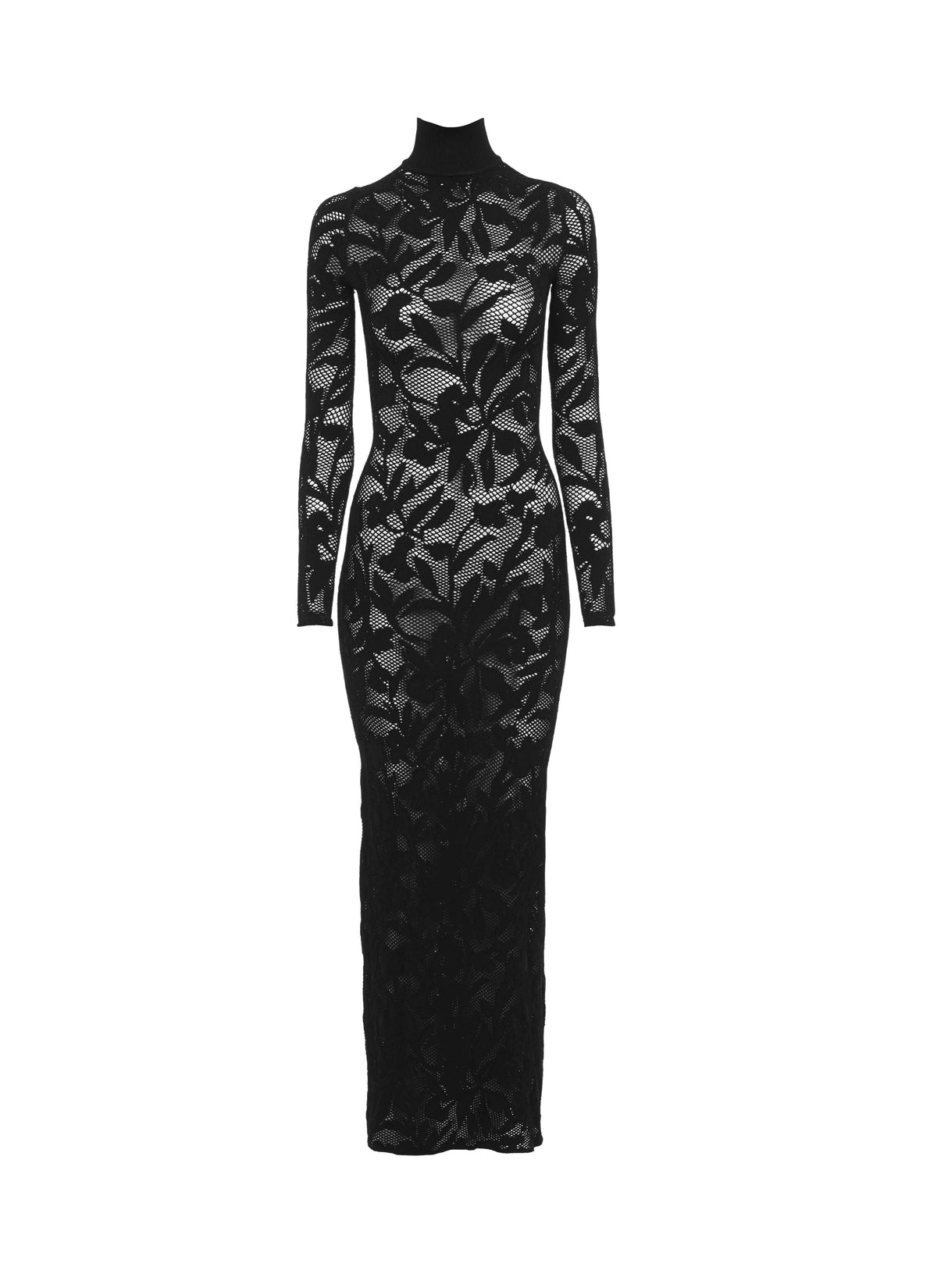 Stretch lace maxi dress - Black Alaïa