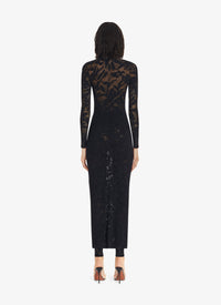 Stretch lace maxi dress - Black Alaïa