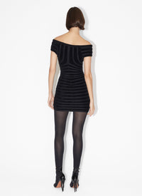 Fitted velvet dress - Cognac