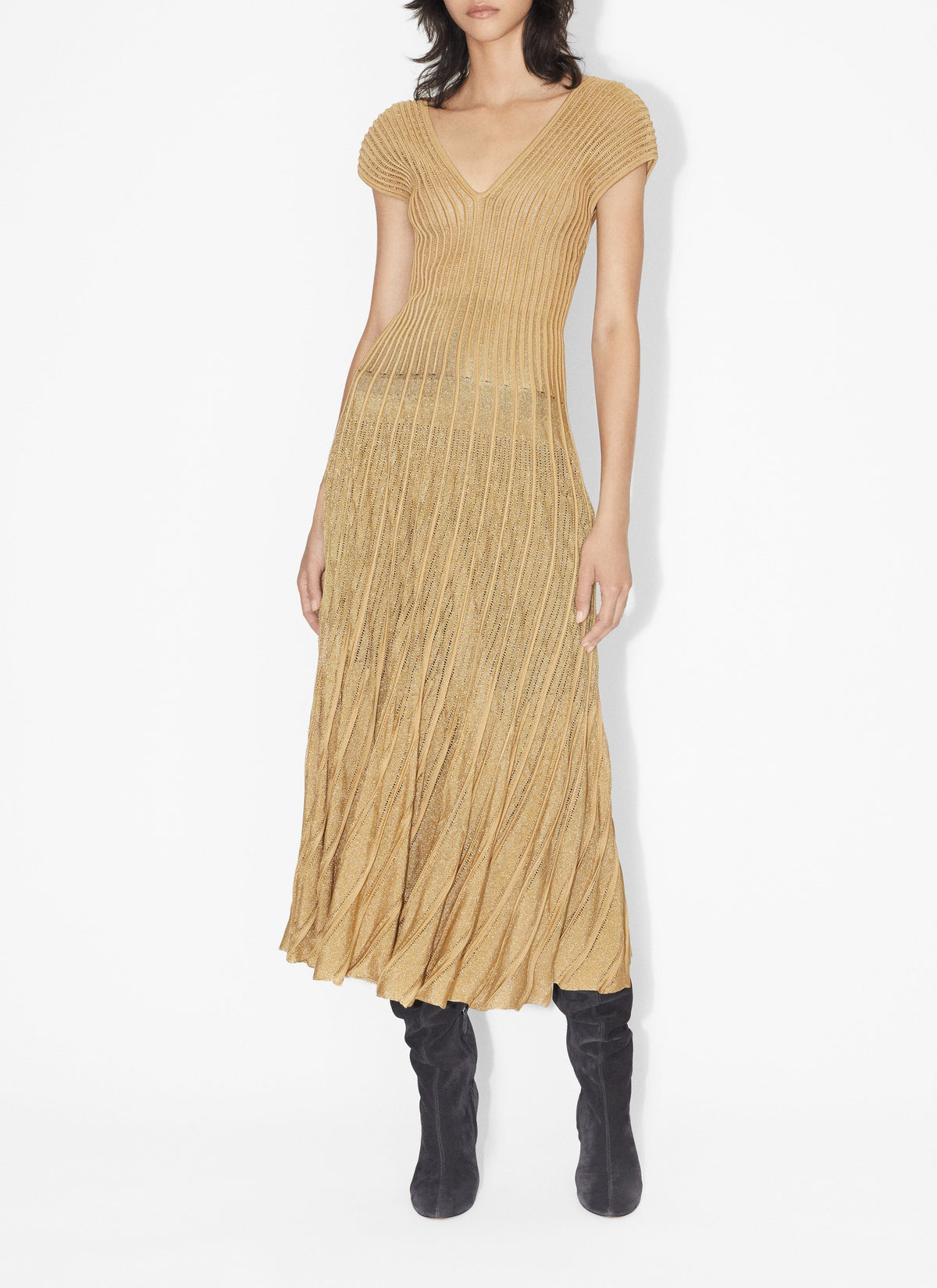 Robe en dentelle - Or