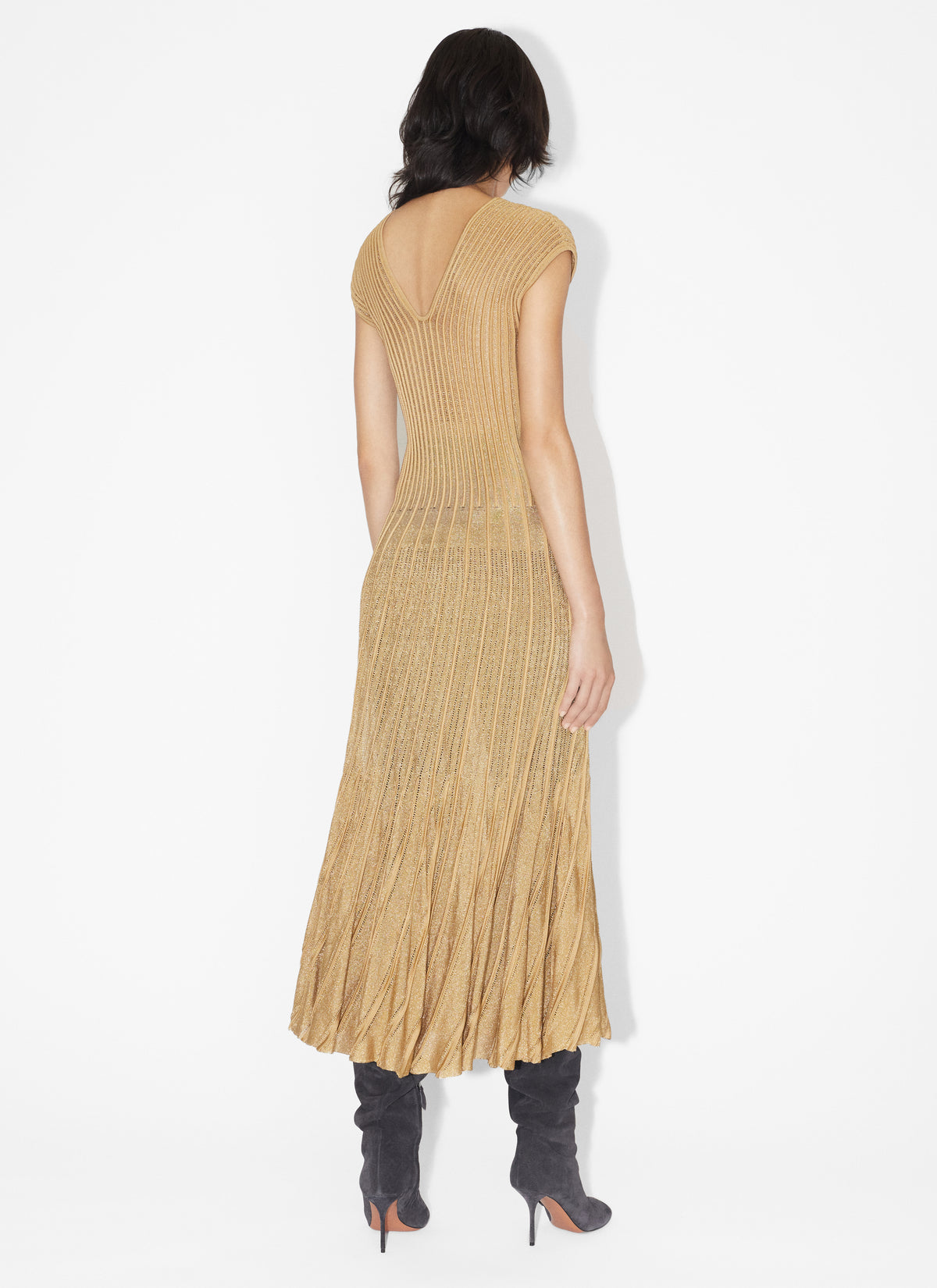 Robe en dentelle - Or