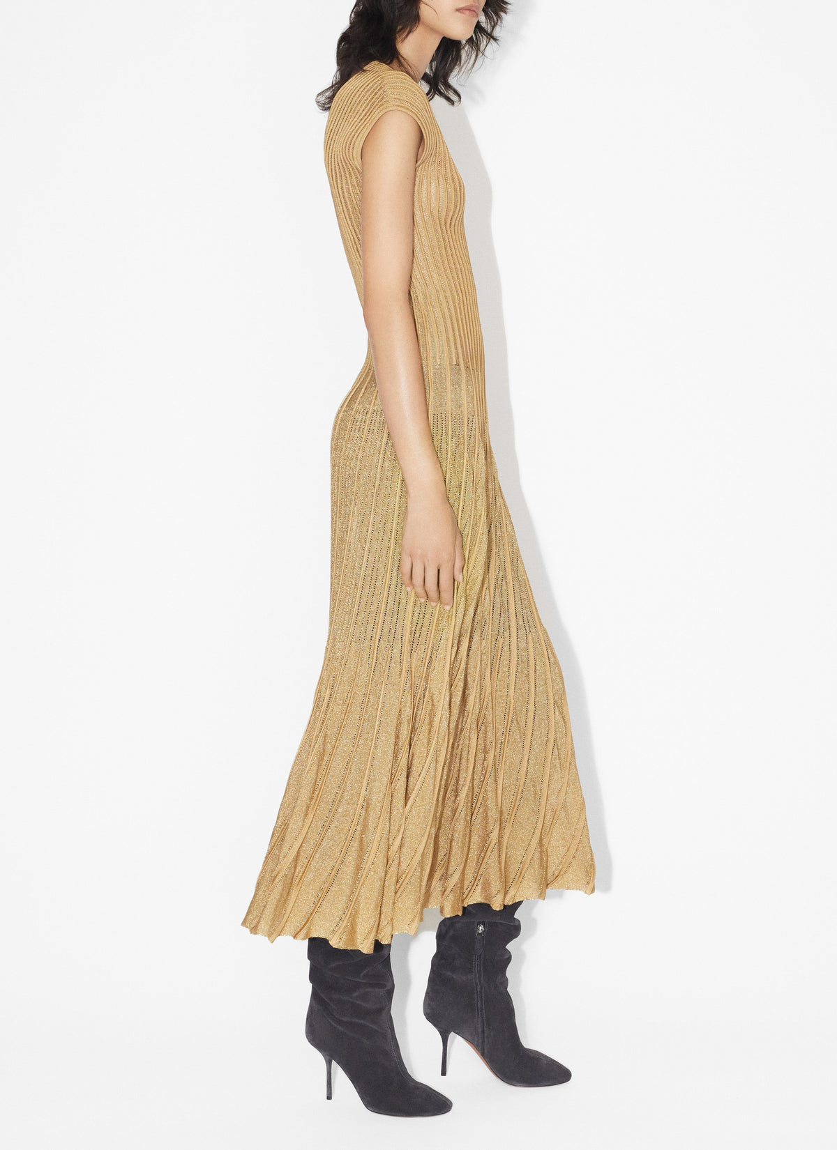 Robe en dentelle - Or