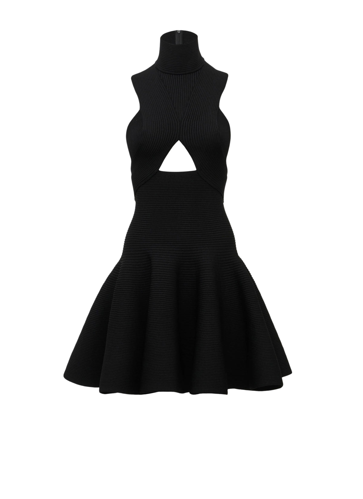 Ribbed flared dress - Black Alaïa