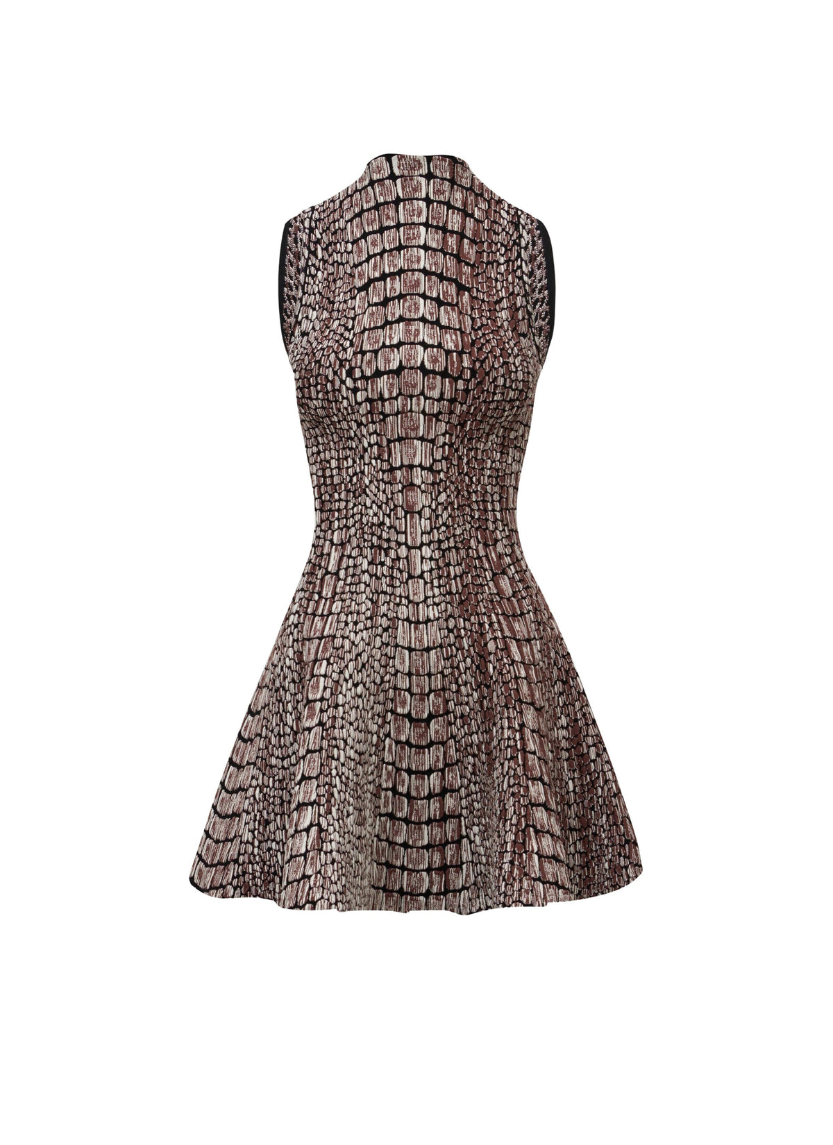 Robe patineuse jacquard croco - Noir & Marron
