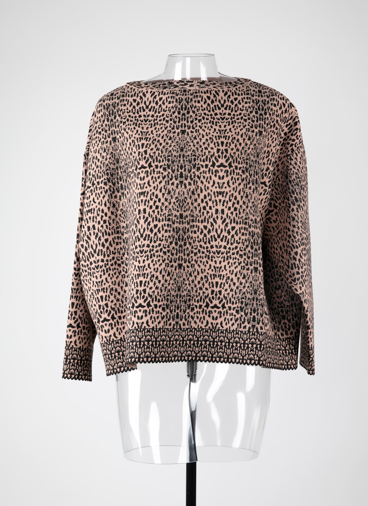 Animal print jumper - Flesh & Black