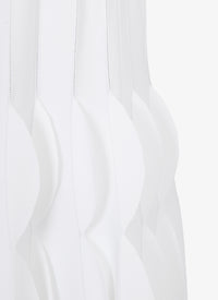 Scalloped mesh short dress - White