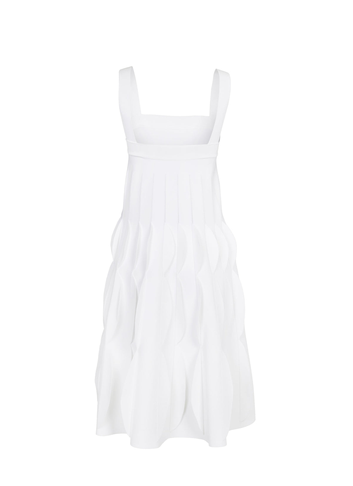 Scalloped mesh short dress - White
