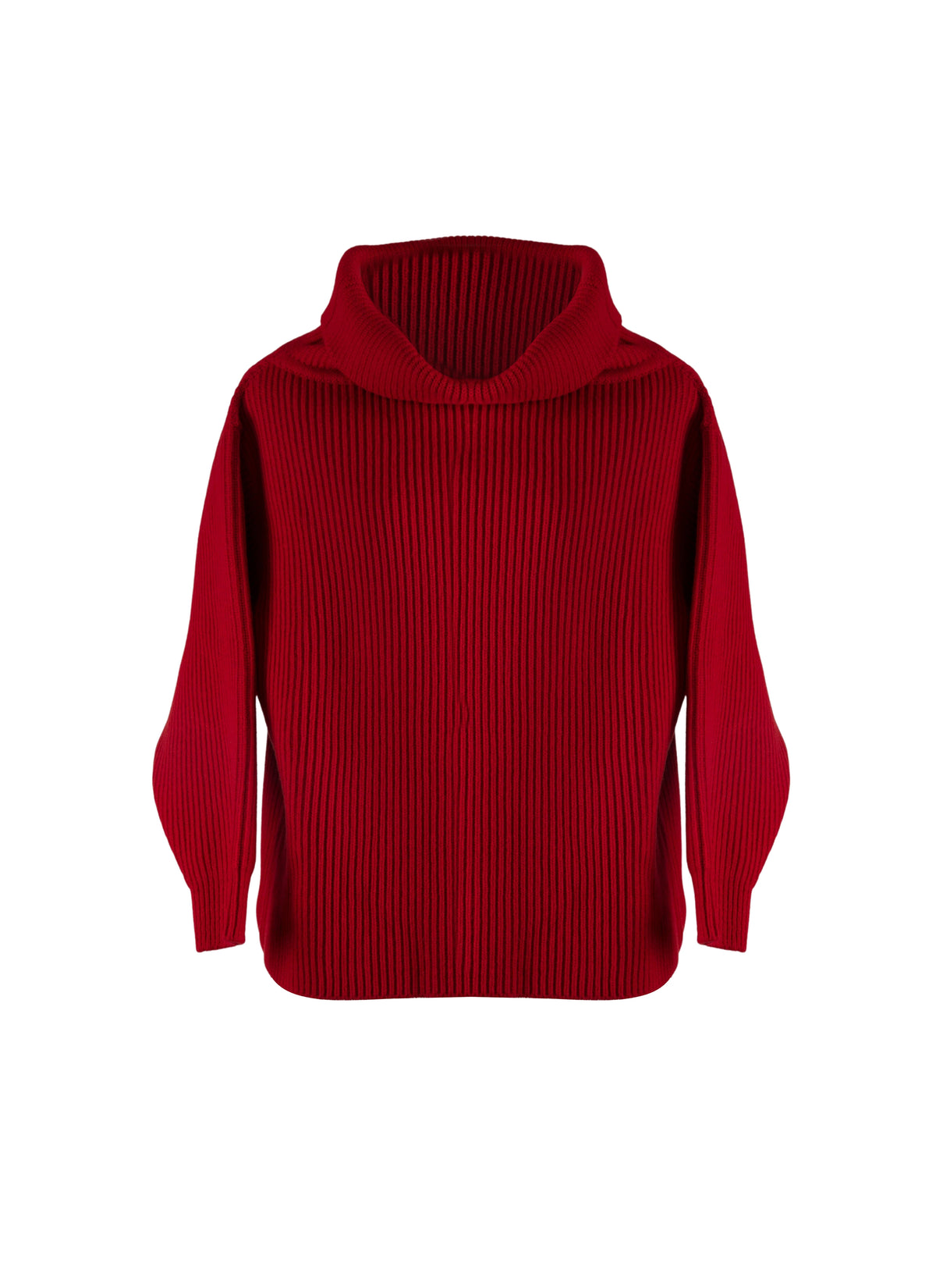 Long-sleeved wool jumper - Scarlet