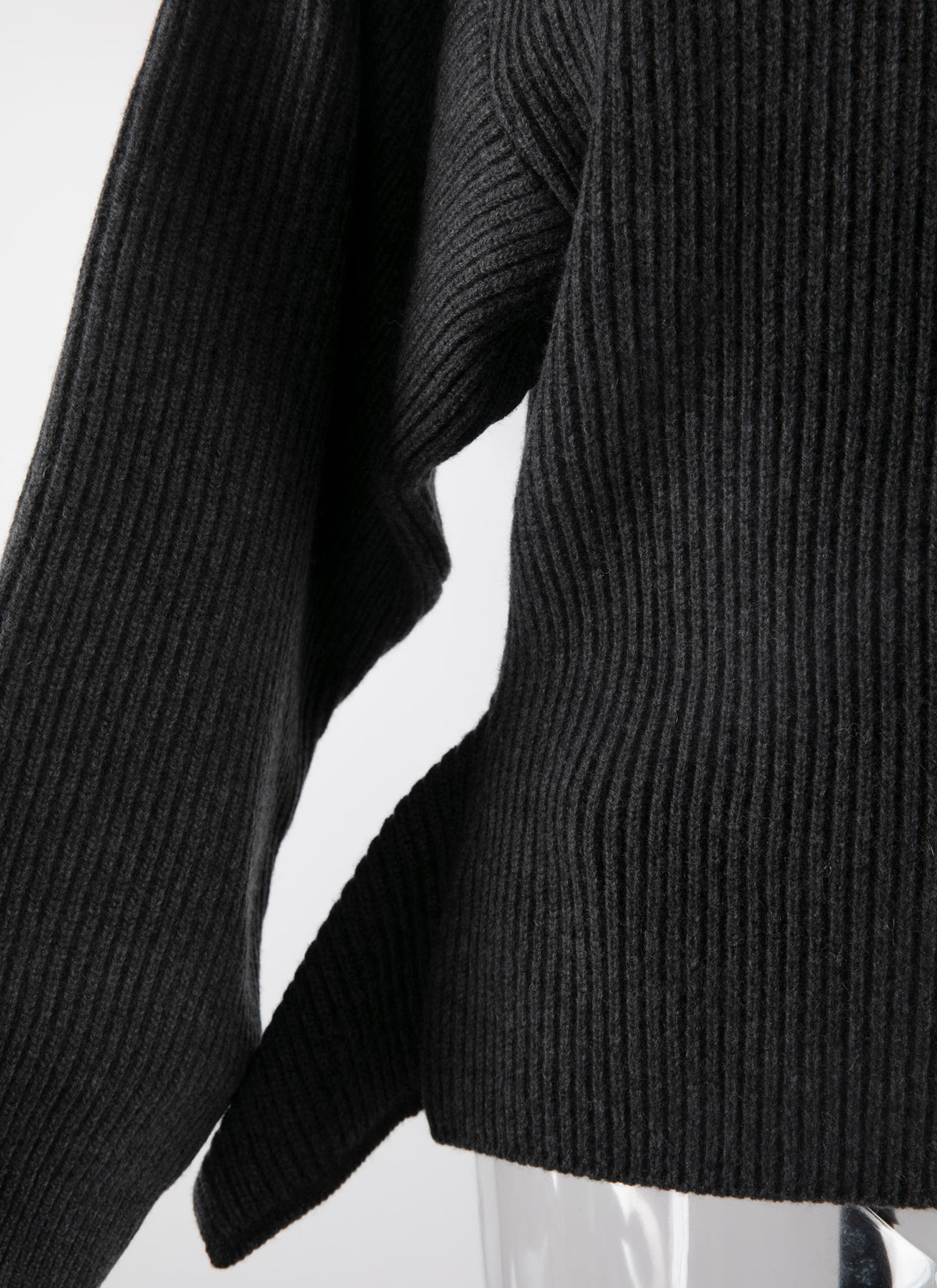 Pull à manches longues en laine - Gris Foncé