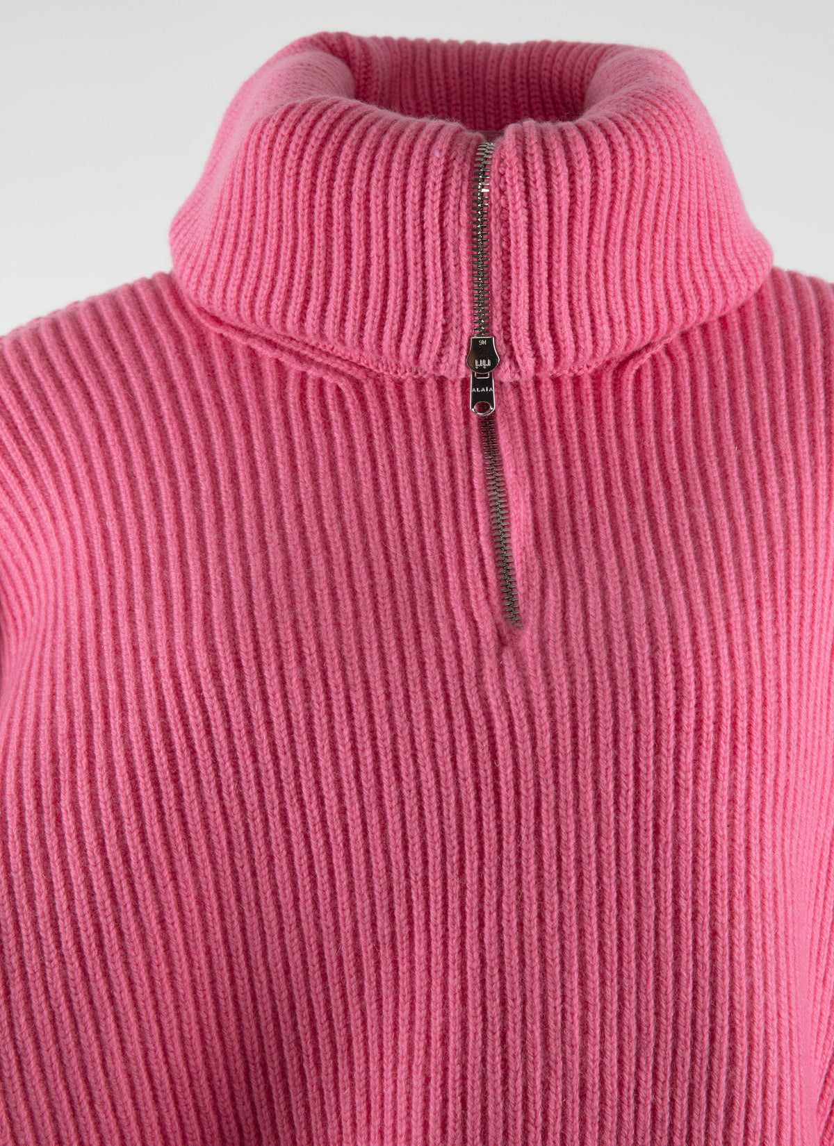 Wool and cashmere zip-neck jumper - Candy