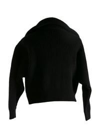 Wool and cashmere zip-neck jumper - Black