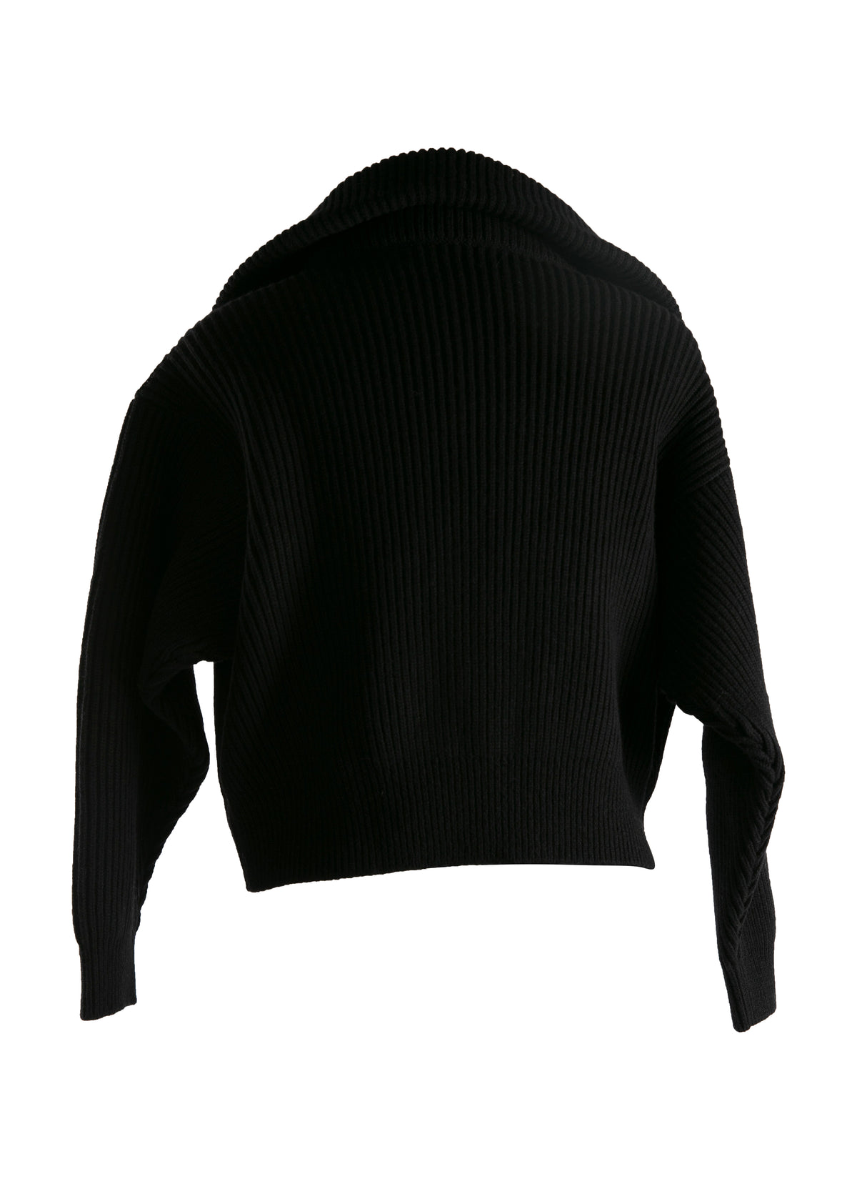 Wool and cashmere zip-neck jumper - Black