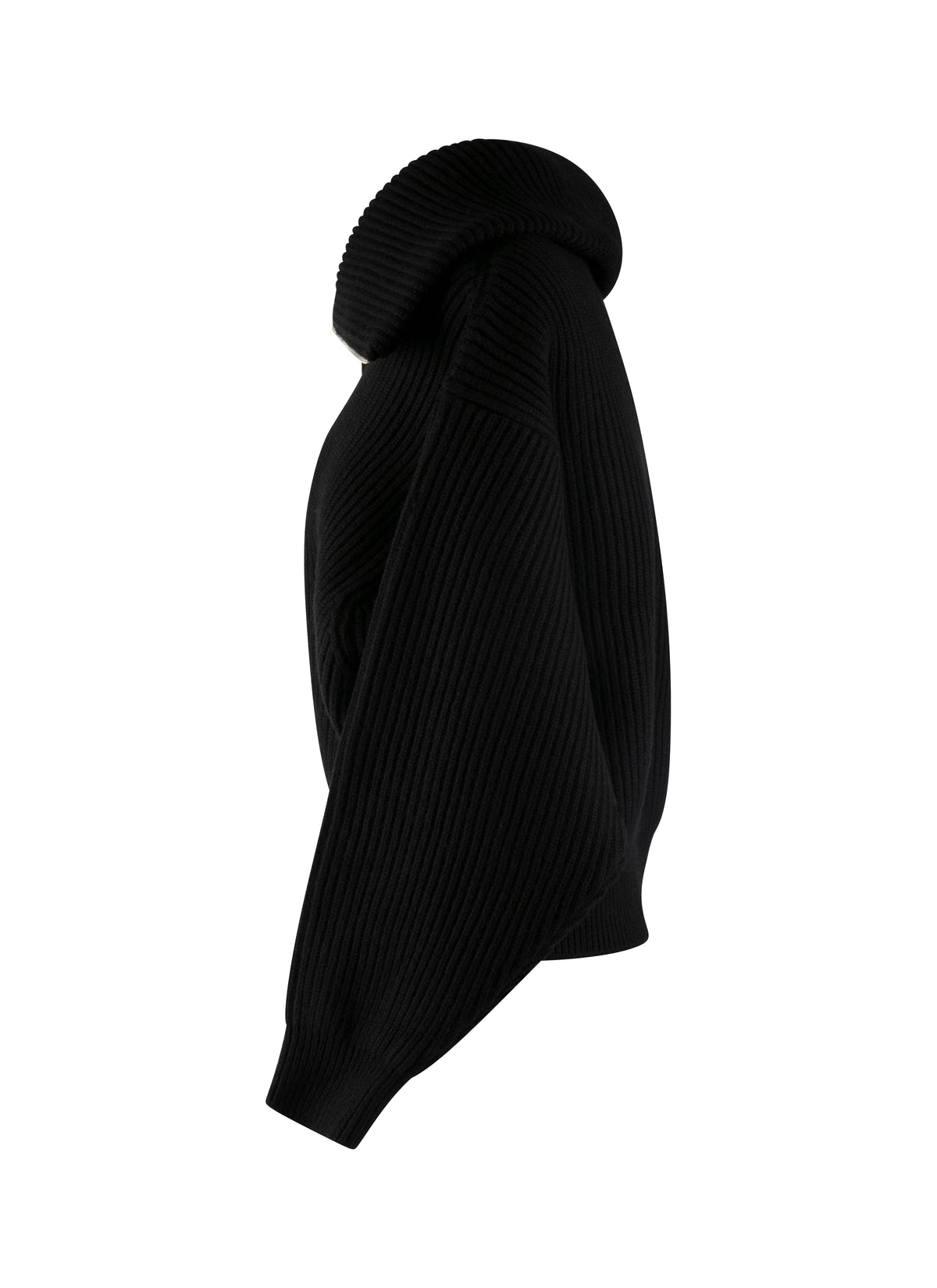 Wool and cashmere zip-neck jumper - Black