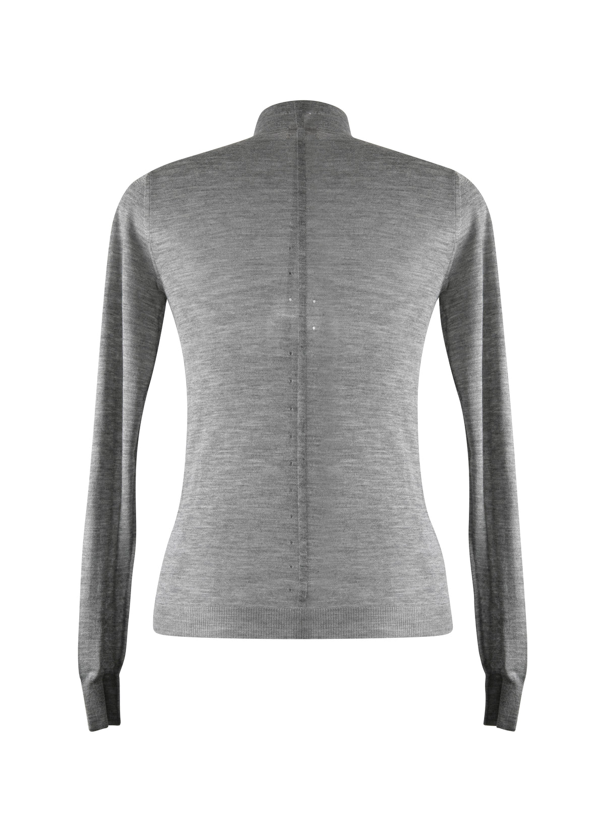 Pull à manches longues à col roulé en cachemire - Gris chiné