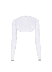 Boléro à manches longues sans couture - Blanc Optique
