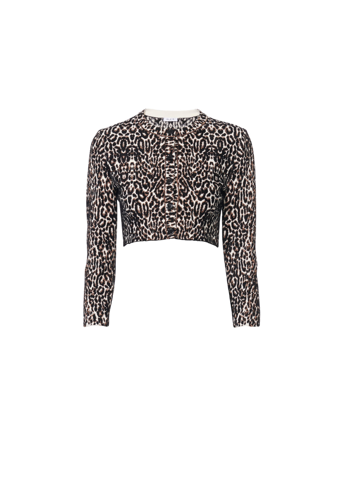 Long-sleeved animal print cardigan - Black & Ivory