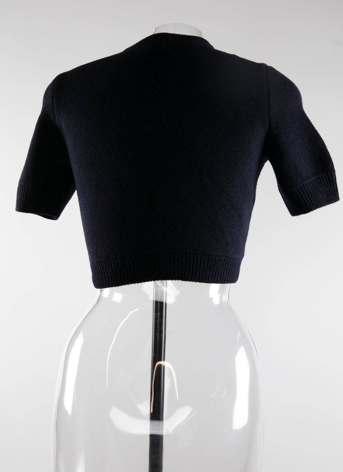 Wool short-sleeved jumper - Navy
