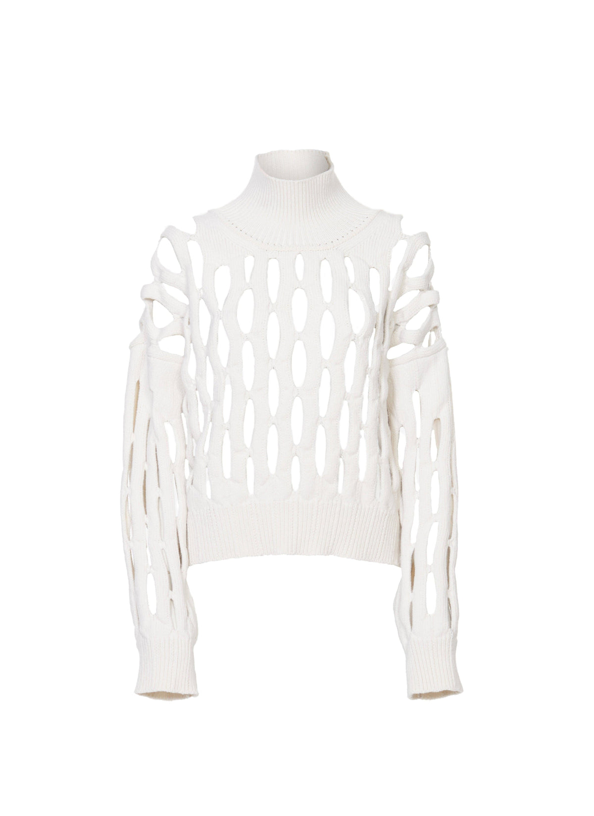 Pull à col haut en laine - Blanc